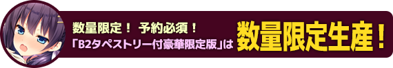 数量限定！ 予約必須！「B2タペストリー付豪華限定版」は数量限定生産！