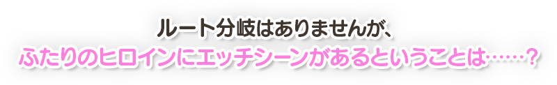 ルート分岐はありませんが、ふたりのヒロインにエッチシーンがあるということは……？